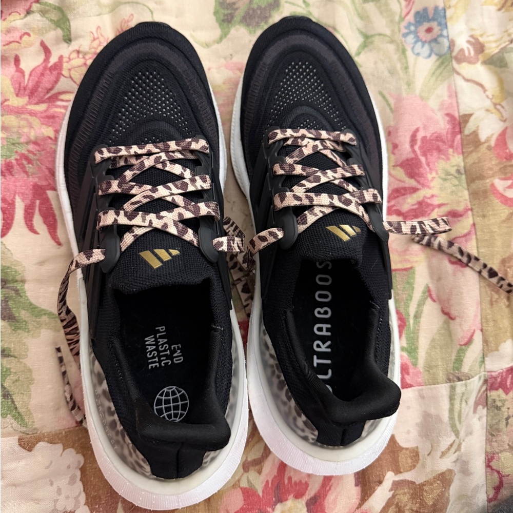 Adidas Women's Black Sneakers with Patterned Laces